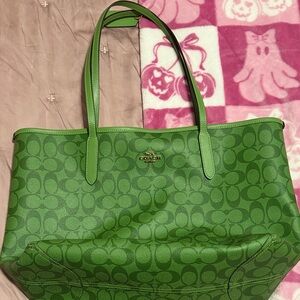 Coach Signature Green Tote Bag